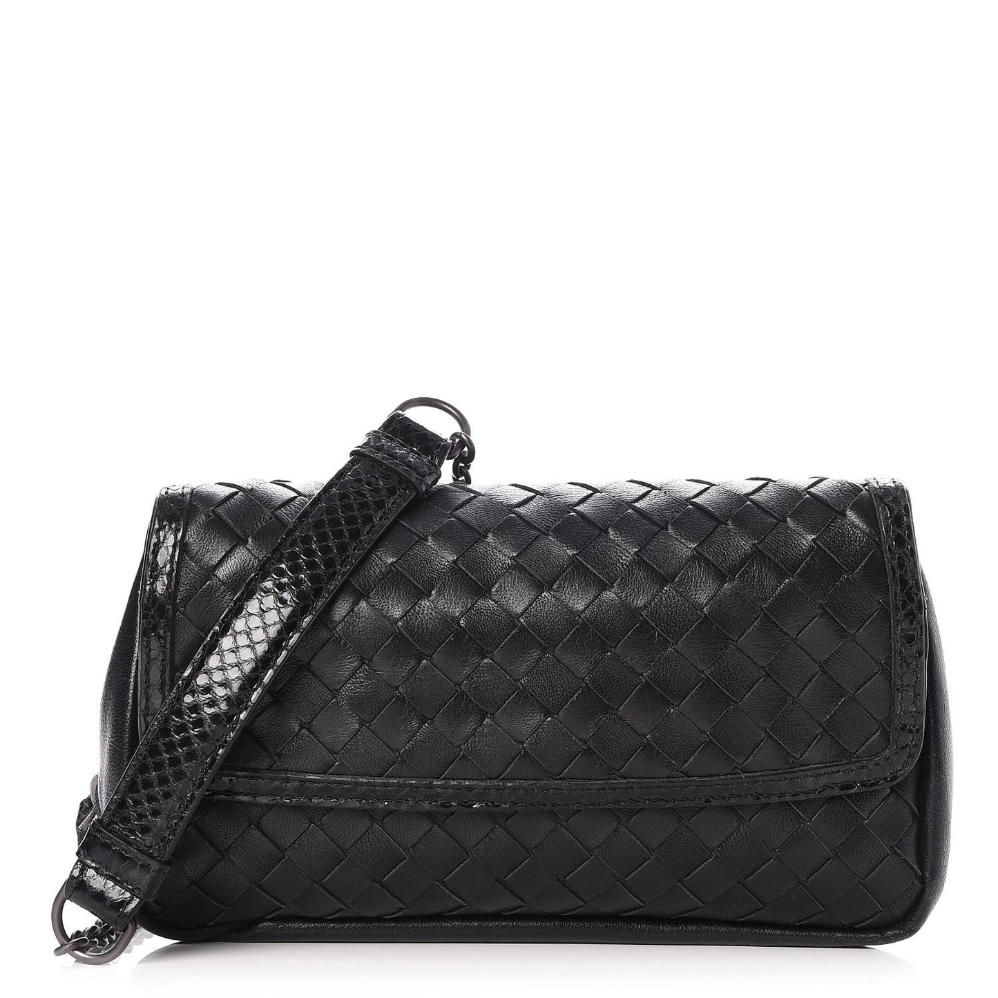 Nappa Intrecciato Ayers Small Chain Crossbody Nero Black