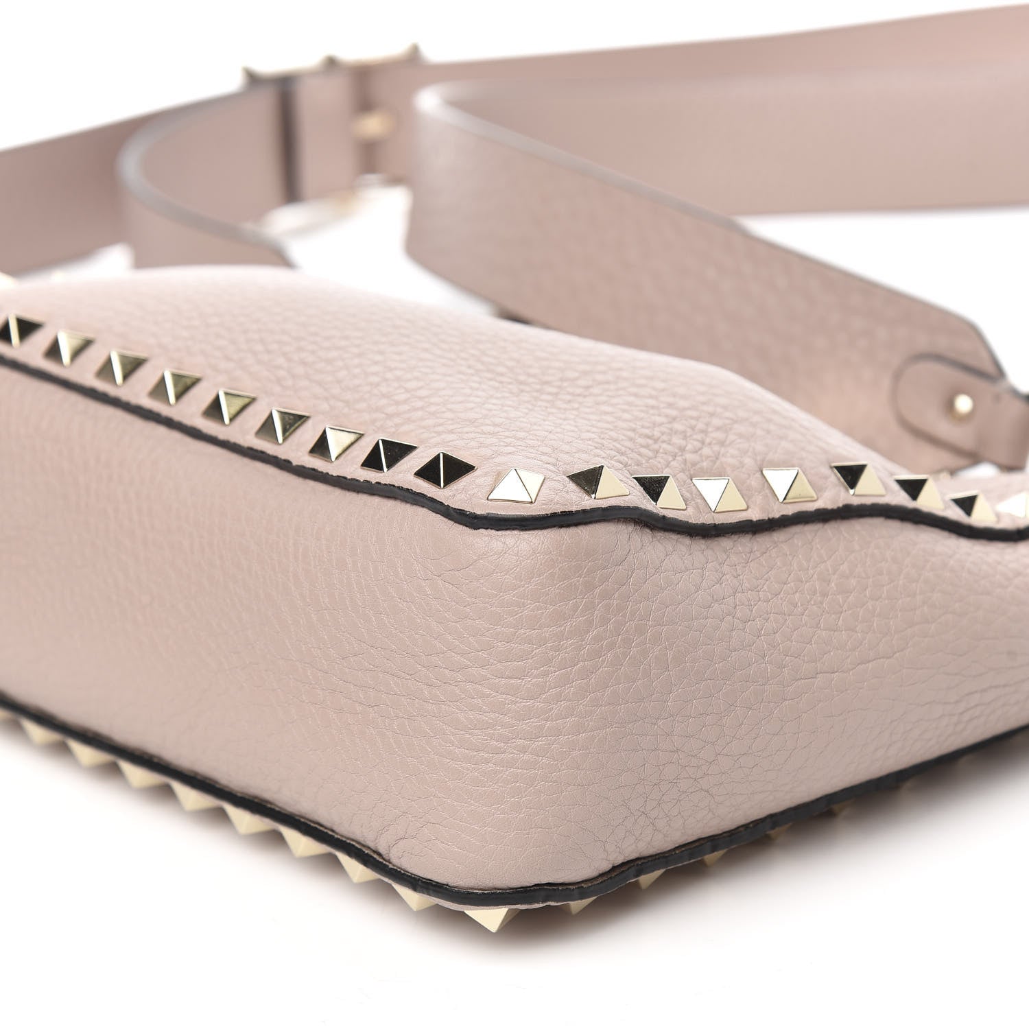 Valentino Garavani Pebbled Calfskin Mini Rockstud Flip-Lock Messenger Bag Poudre 8 of 9