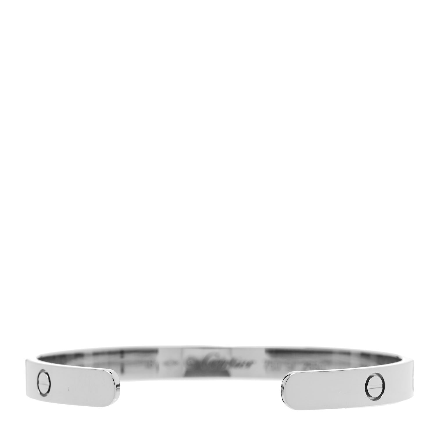 Cartier 18K White Gold LOVE Cuff Bracelet 18 3 of 5