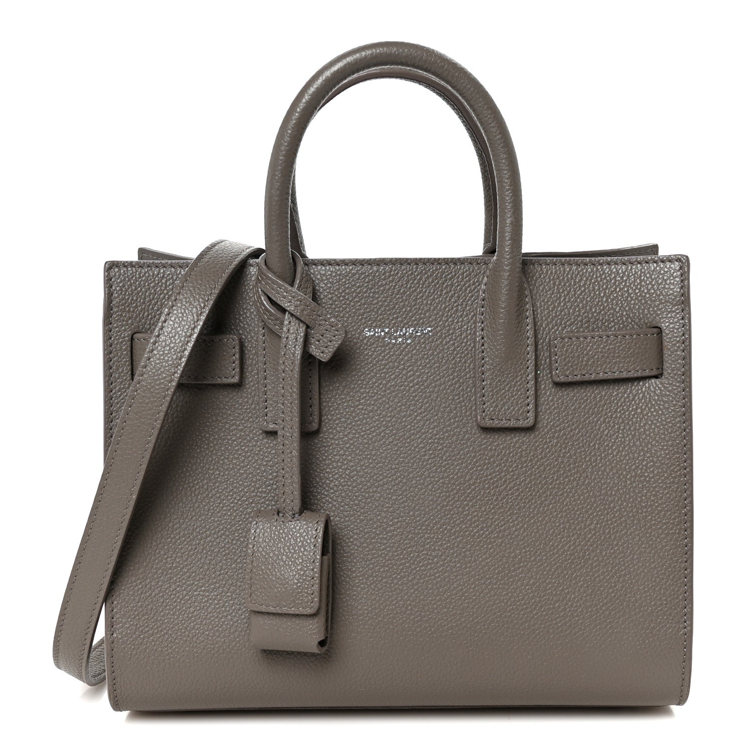 Saint Laurent Grained Calfskin Topstich Baby Sac De Jour Fog 1 of 11