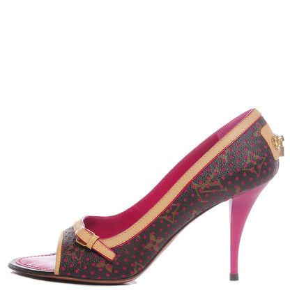 Louis Vuitton Monogram Perforated Heels 38 Fuchsia 1 of 8