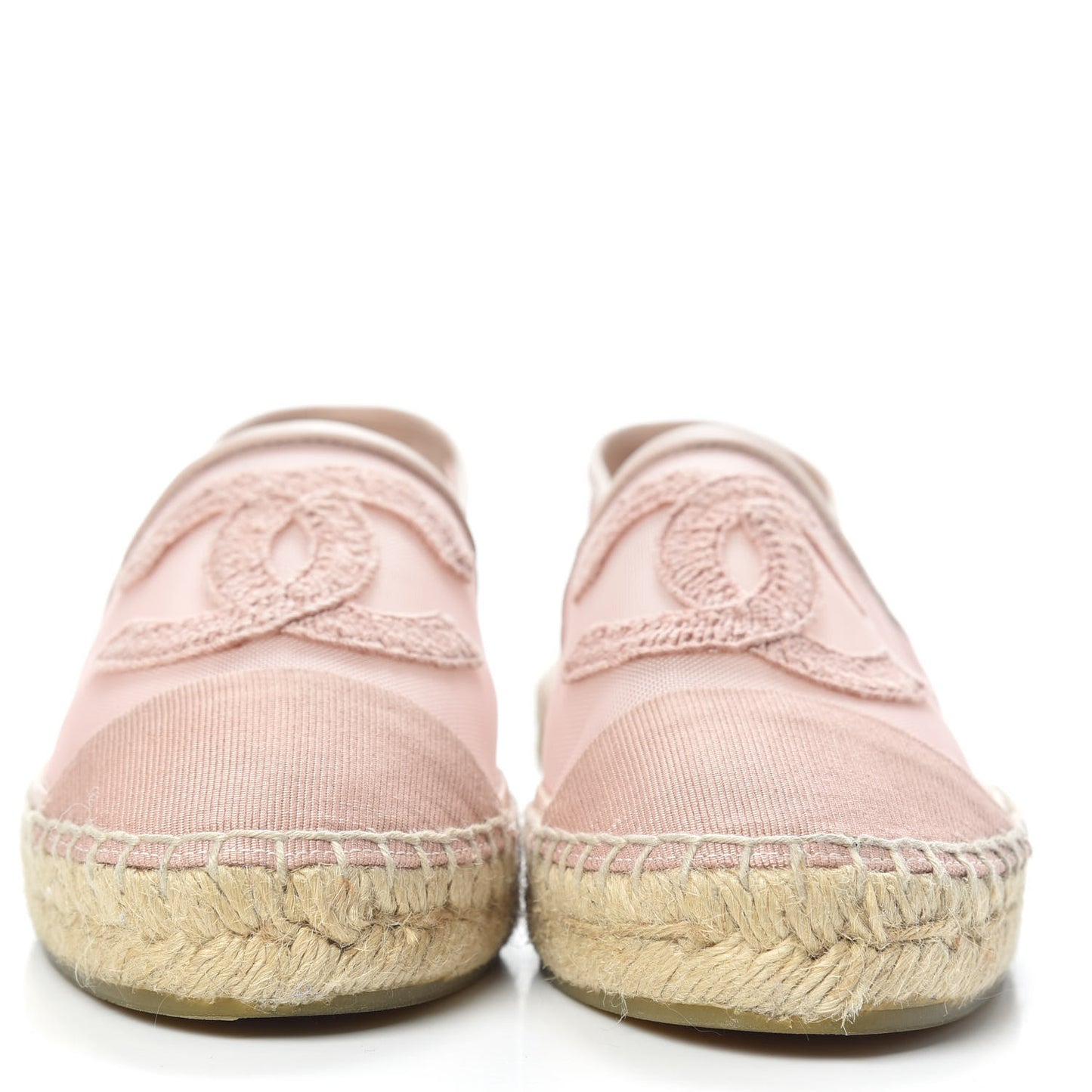 Mesh Grosgrain CC Espadrilles 37 Pink