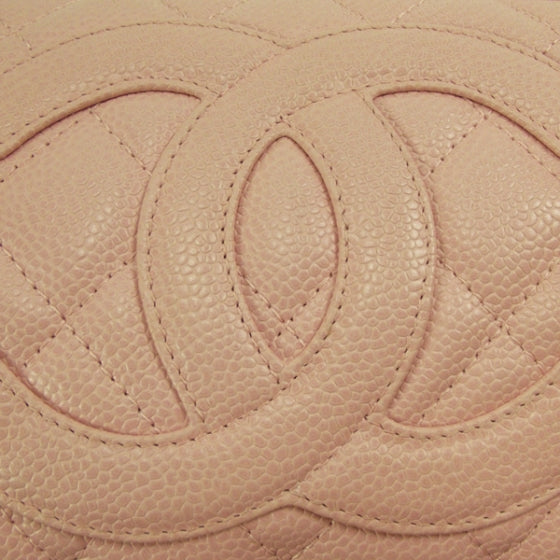 Caviar Quilted Pochette Pink