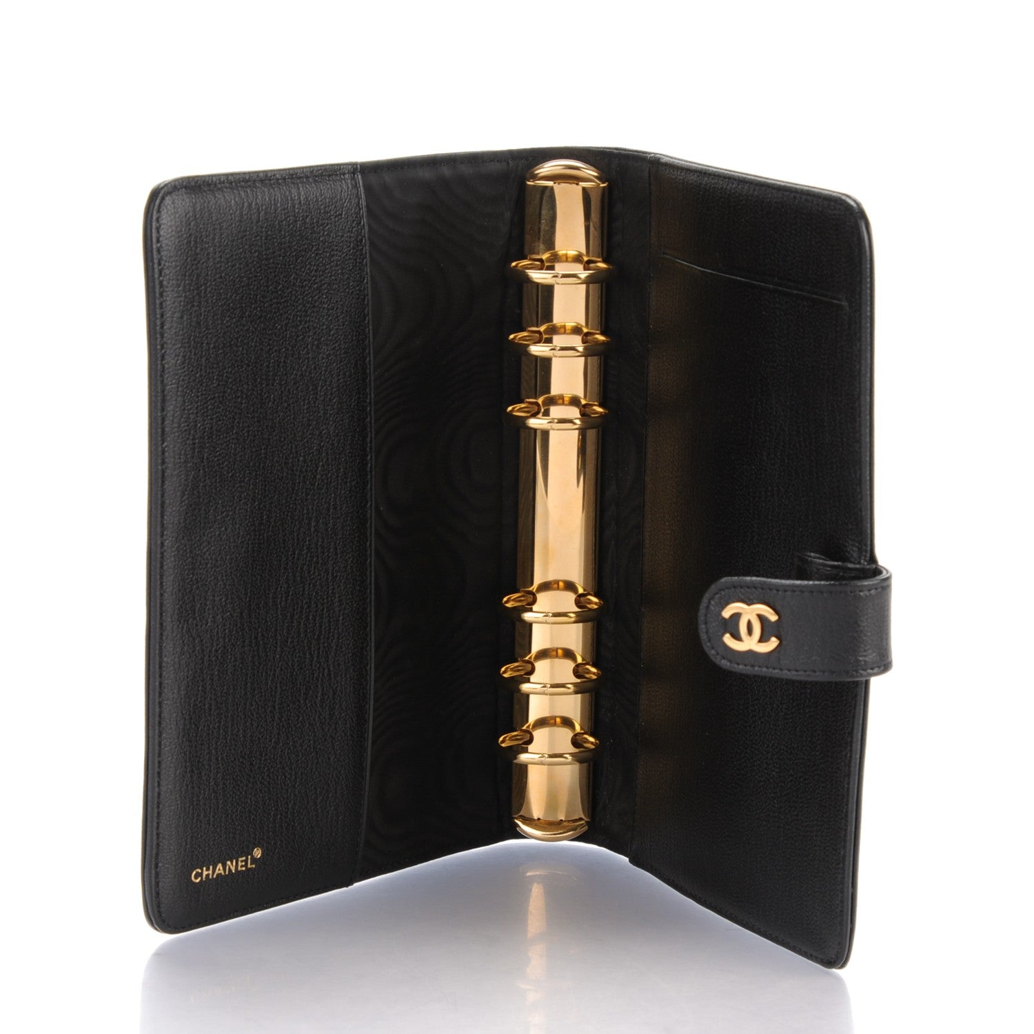 Chanel Goatskin Small Ring Agenda Planner Black 5 of 8