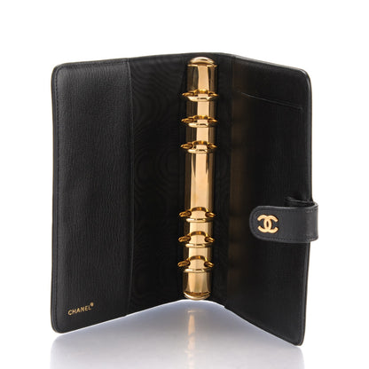 Chanel Goatskin Small Ring Agenda Planner Black 5 of 8