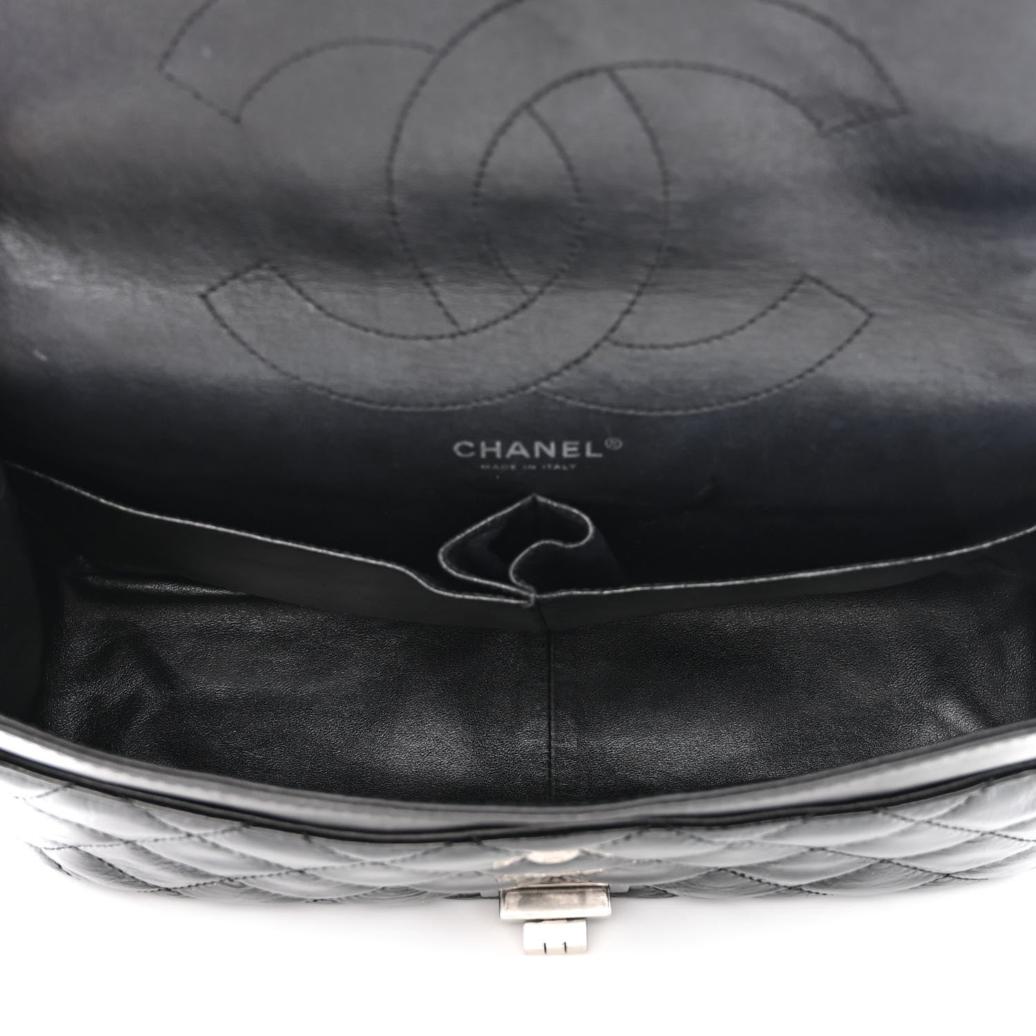 Chanel Distressed Patent Quilted 2.55 Reissue 227 Flap Black 5 of 13