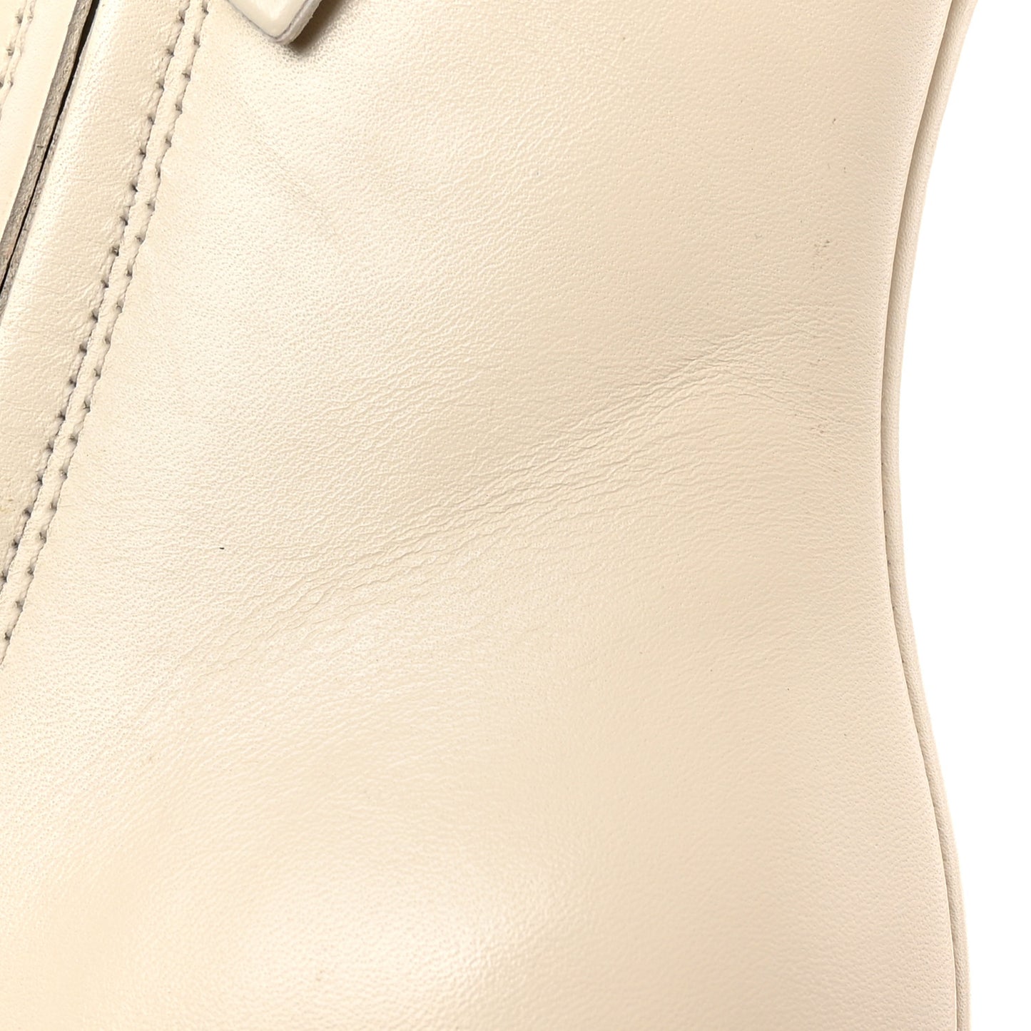 Kensington Calfskin Nappa GG Supreme Monogram Womens Double Buckle Ankle Boots 36.5 Mystic White Beige