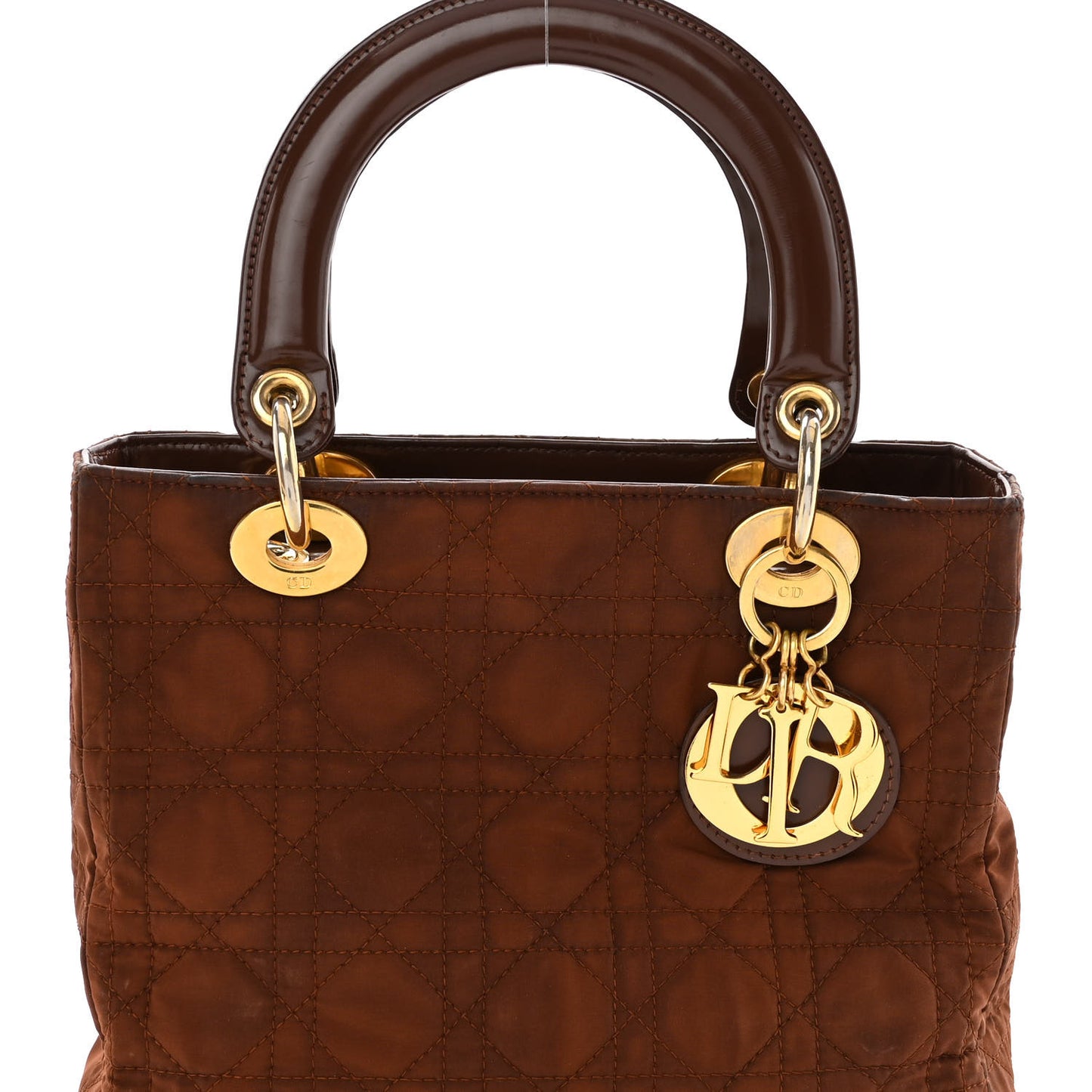 Nylon Cannage Medium Lady Dior Brown