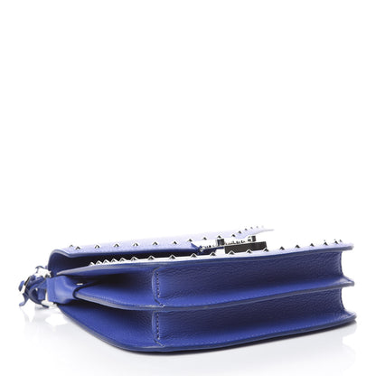 MCM Calfskin Studded Patricia Crossbody Bag Blue 4 of 10
