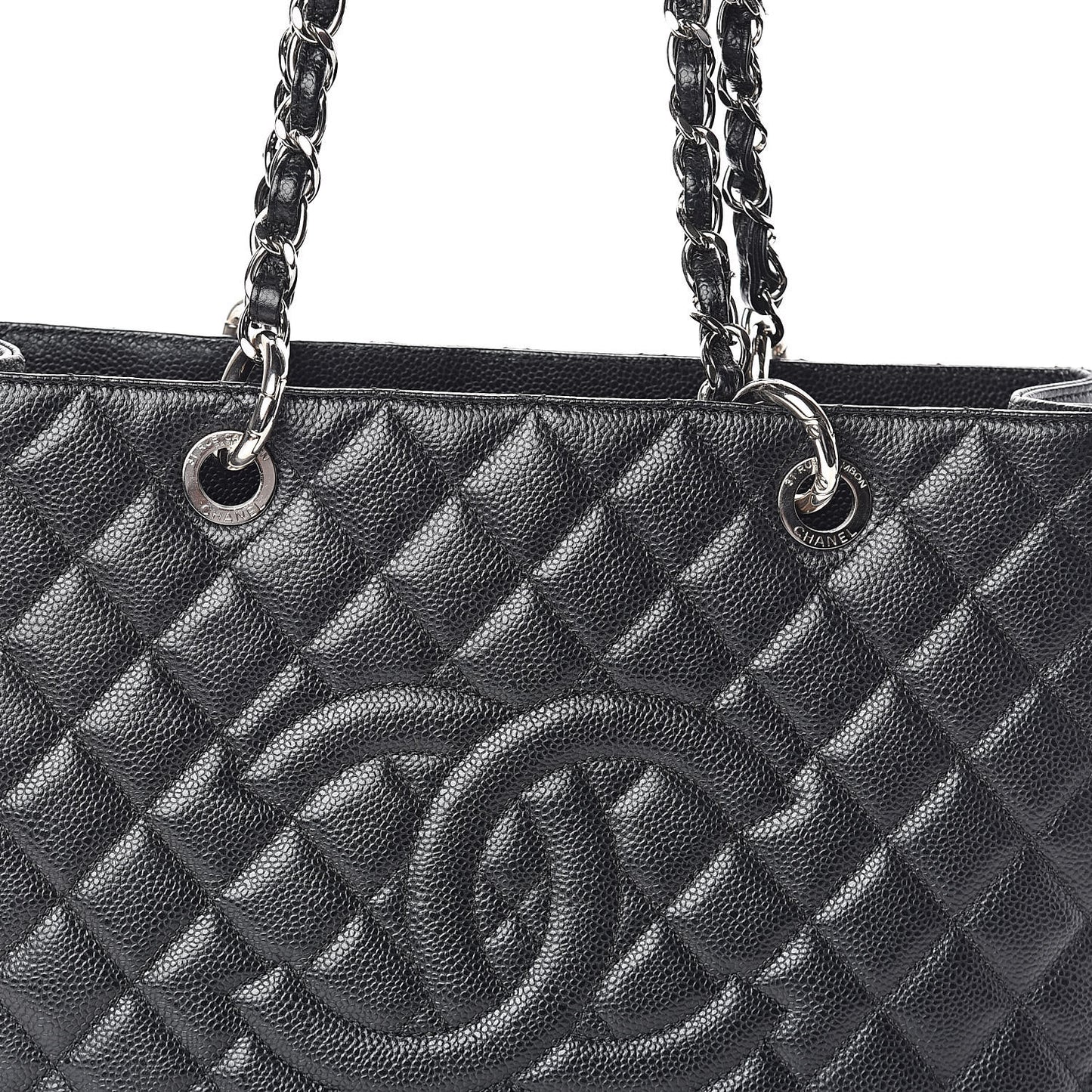 Caviar Quilted Grand Shopping Tote GST Black