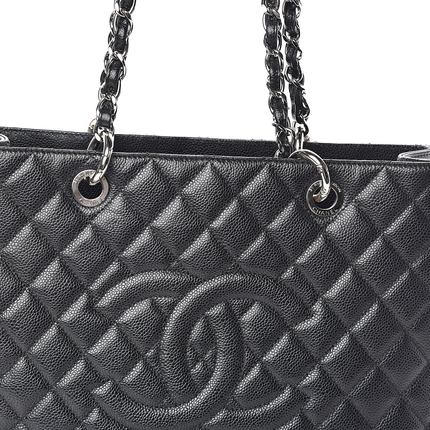 Chanel Caviar Quilted Grand Shopping Tote GST Black 8 of 10