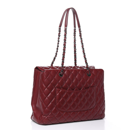 Chanel Caviar Quilted City Shopping Tote Dark Red 3 of 12