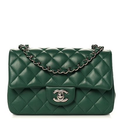 Chanel Lambskin Quilted Mini Rectangular Flap Green 1 of 9