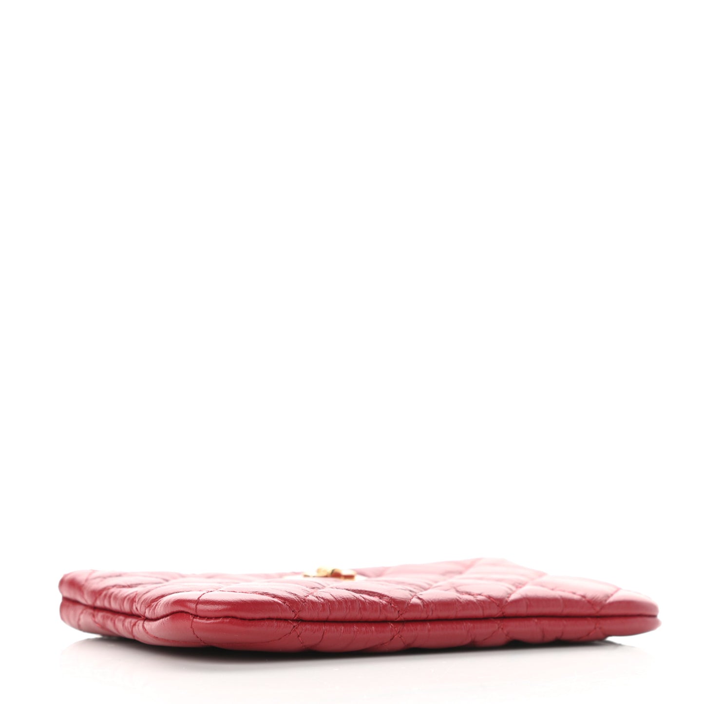 Aged Calfskin Quilted Small Reissue Cosmetic Case Red