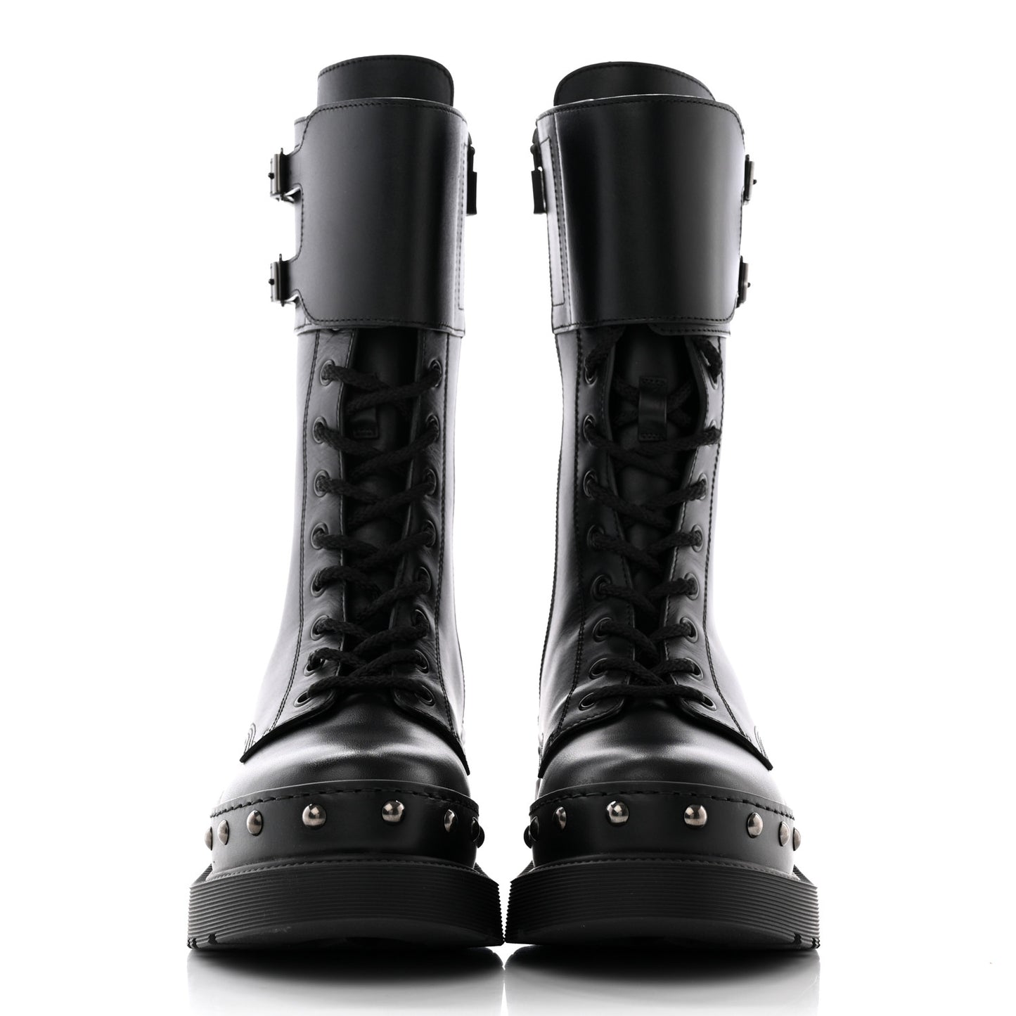 Calfskin Diorquake 25mm Combat Boots 36 Black