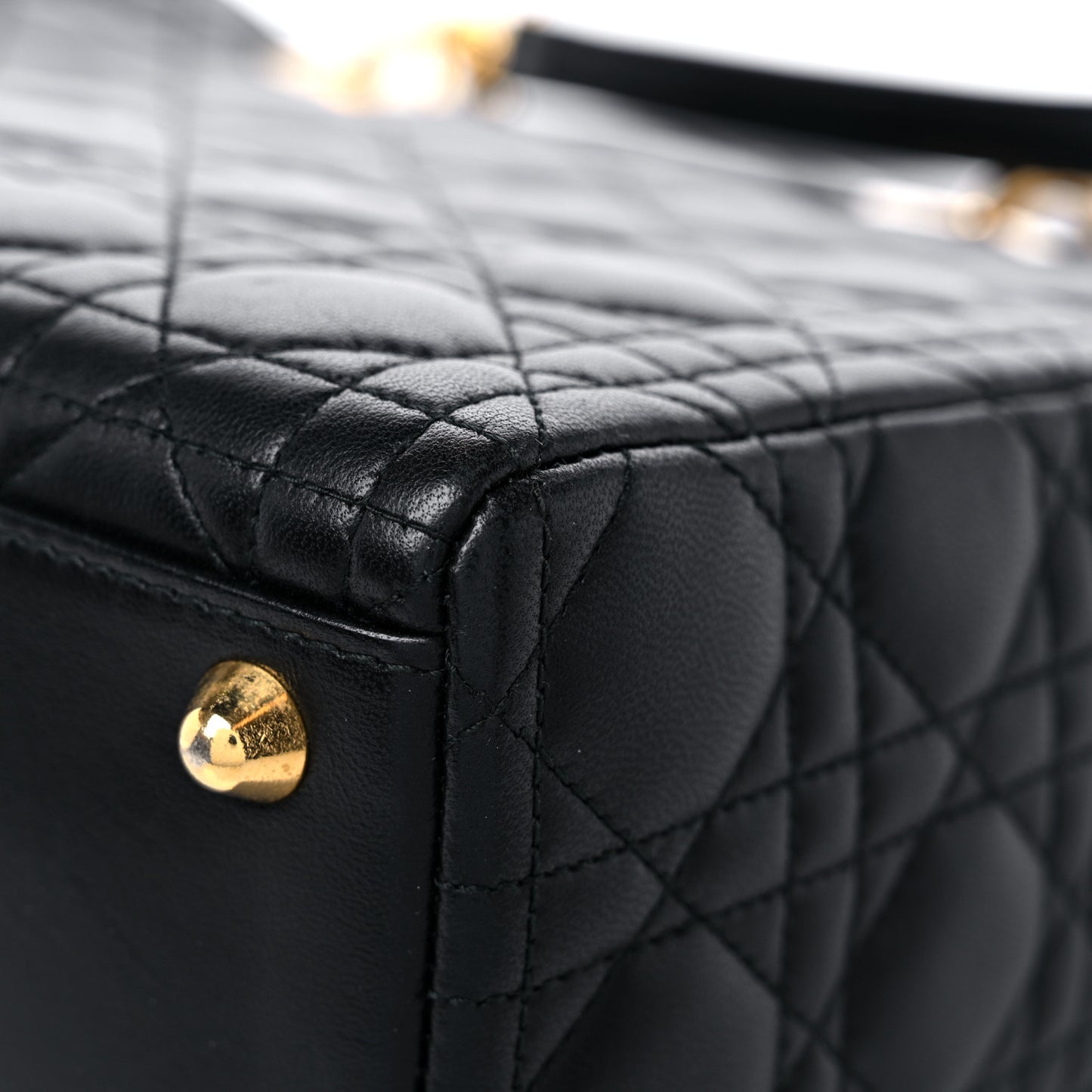 Lambskin Cannage Large Lady Dior Black