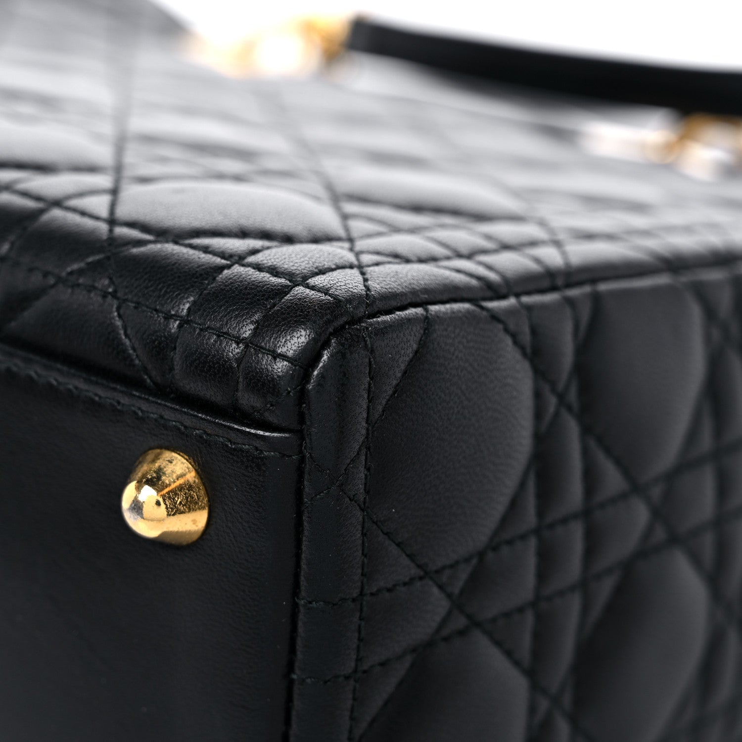 Christian Dior Lambskin Cannage Large Lady Dior Black 11 of 13