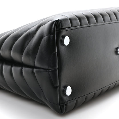 Saint Laurent Calfskin Y Quilted Monogram Large Loulou Shopper Black 9 of 10