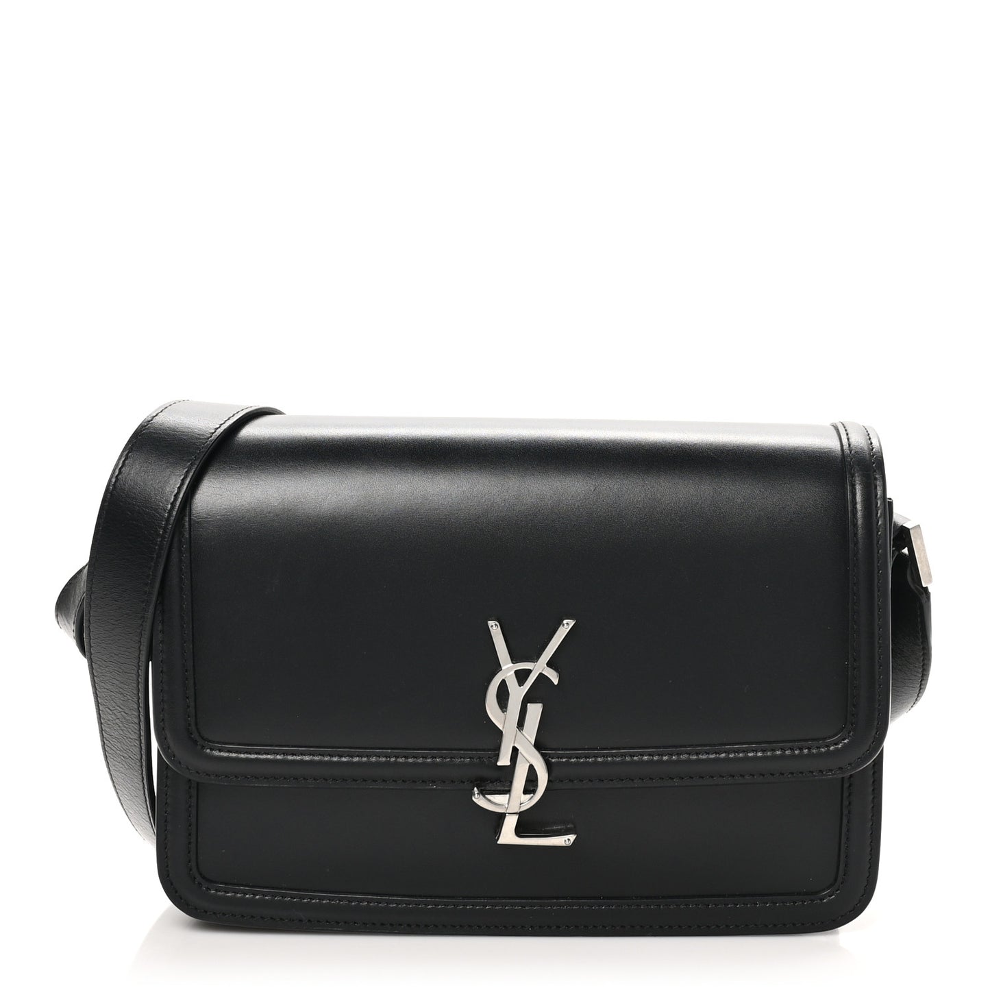Box Calfskin Monogram Medium Solferino Satchel Black