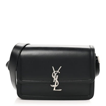 Saint Laurent Box Calfskin Monogram Medium Solferino Satchel Black 1 of 10