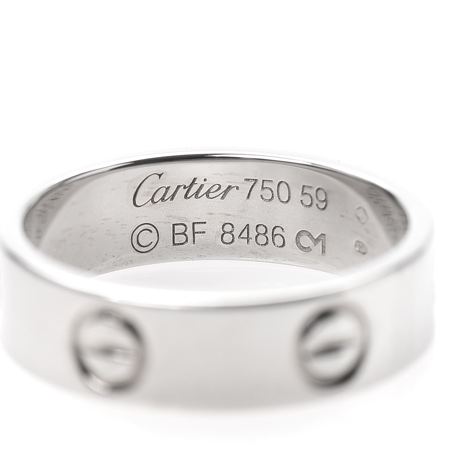Cartier 18K White Gold 5.5mm LOVE Ring 59 8.75 4 of 4