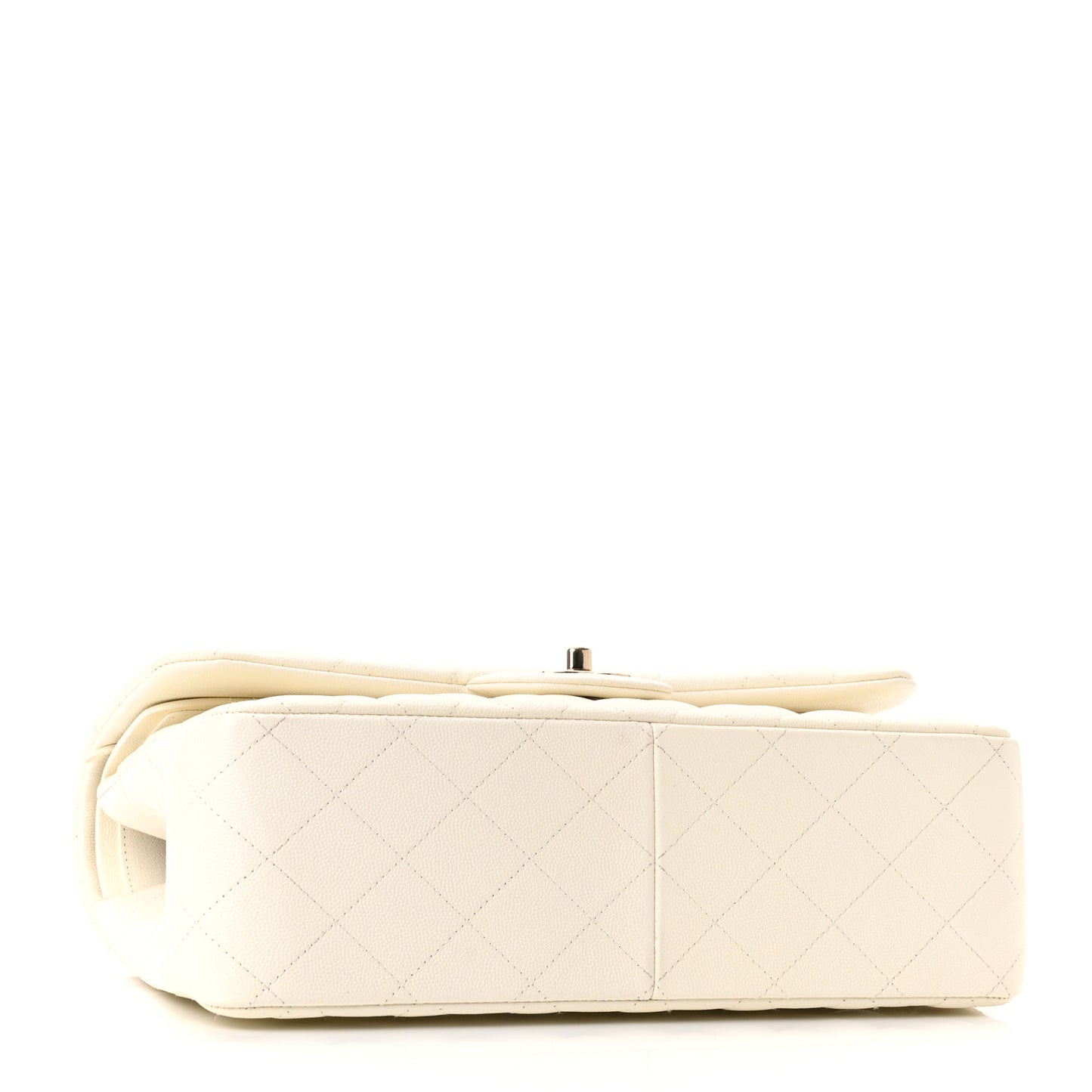 Caviar Quilted Jumbo Double Flap White