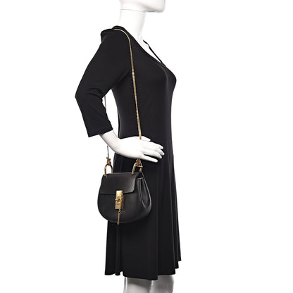 Chloe Grained Lambskin Mini Drew Shoulder Bag Black 2 of 9