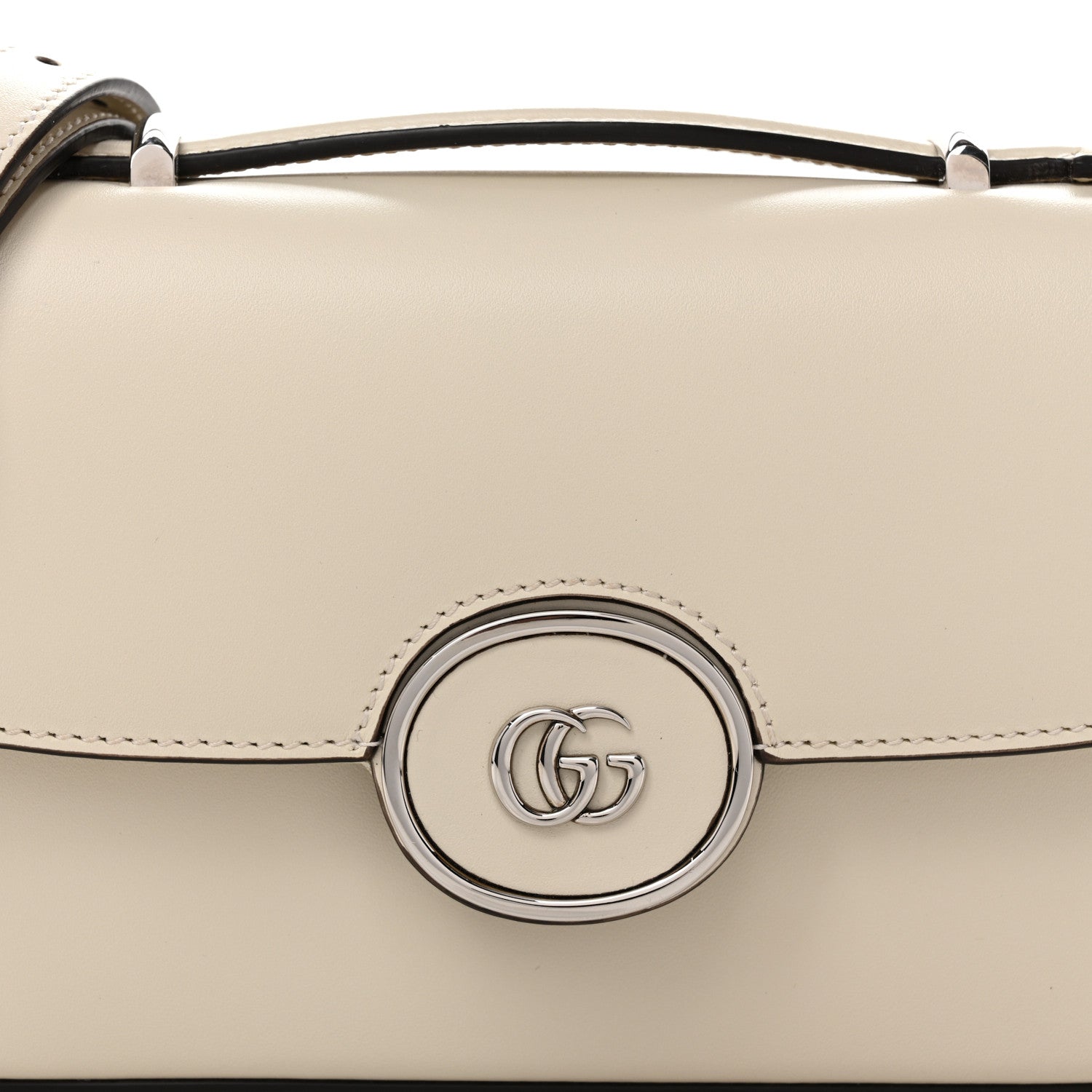 Gucci Senna Calfskin Petite GG Top Handle Shoulder Bag Mystic White 8 of 10
