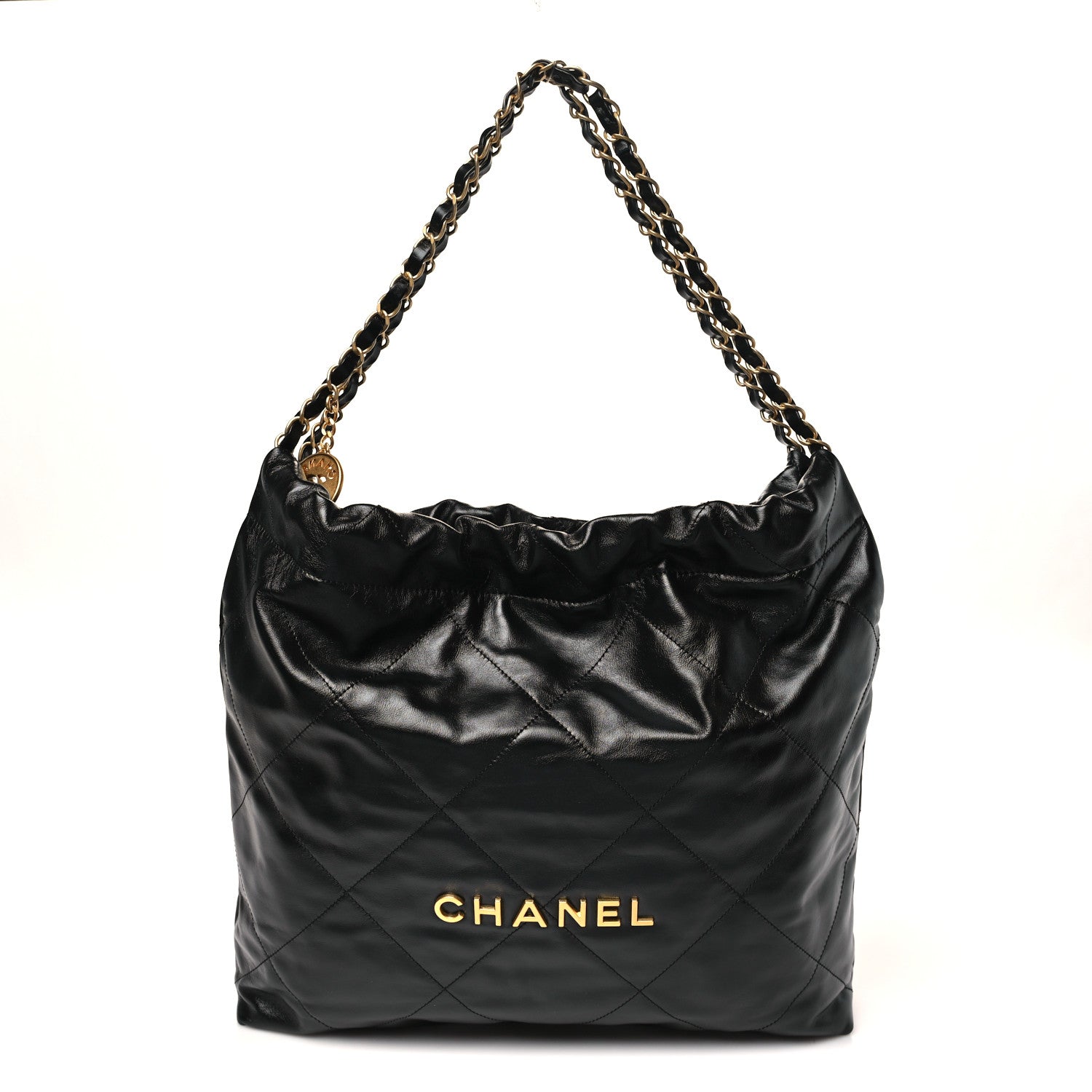 Chanel Shiny Calfskin Quilted Chanel 22 Black 1 of 12