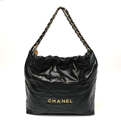 Chanel Shiny Calfskin Quilted Chanel 22 Black 1 of 12