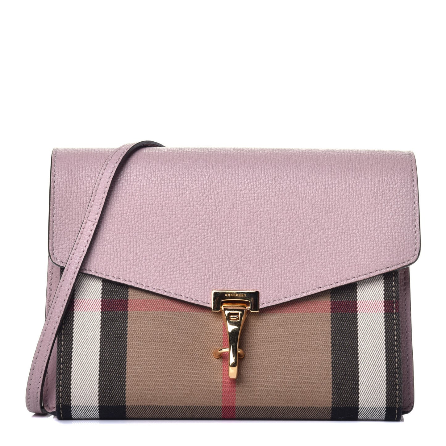 Derby Calfskin House Check Small Macken Crossbody Bag Pale Orchid