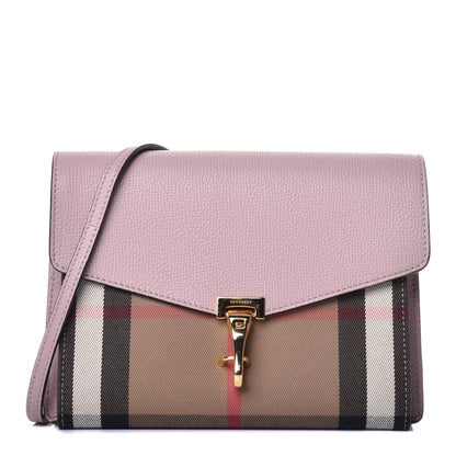 Burberry Derby Calfskin House Check Small Macken Crossbody Bag Pale Orchid 1 of 8