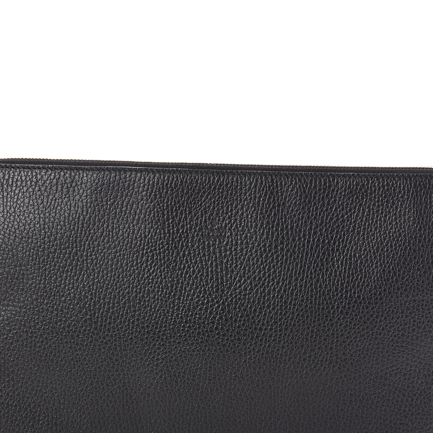 Pebbled Calfskin Large Bamboo Clutch Black