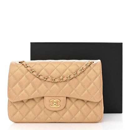 Chanel Pearly Caviar Quilted Jumbo Double Flap Gold 14 of 14