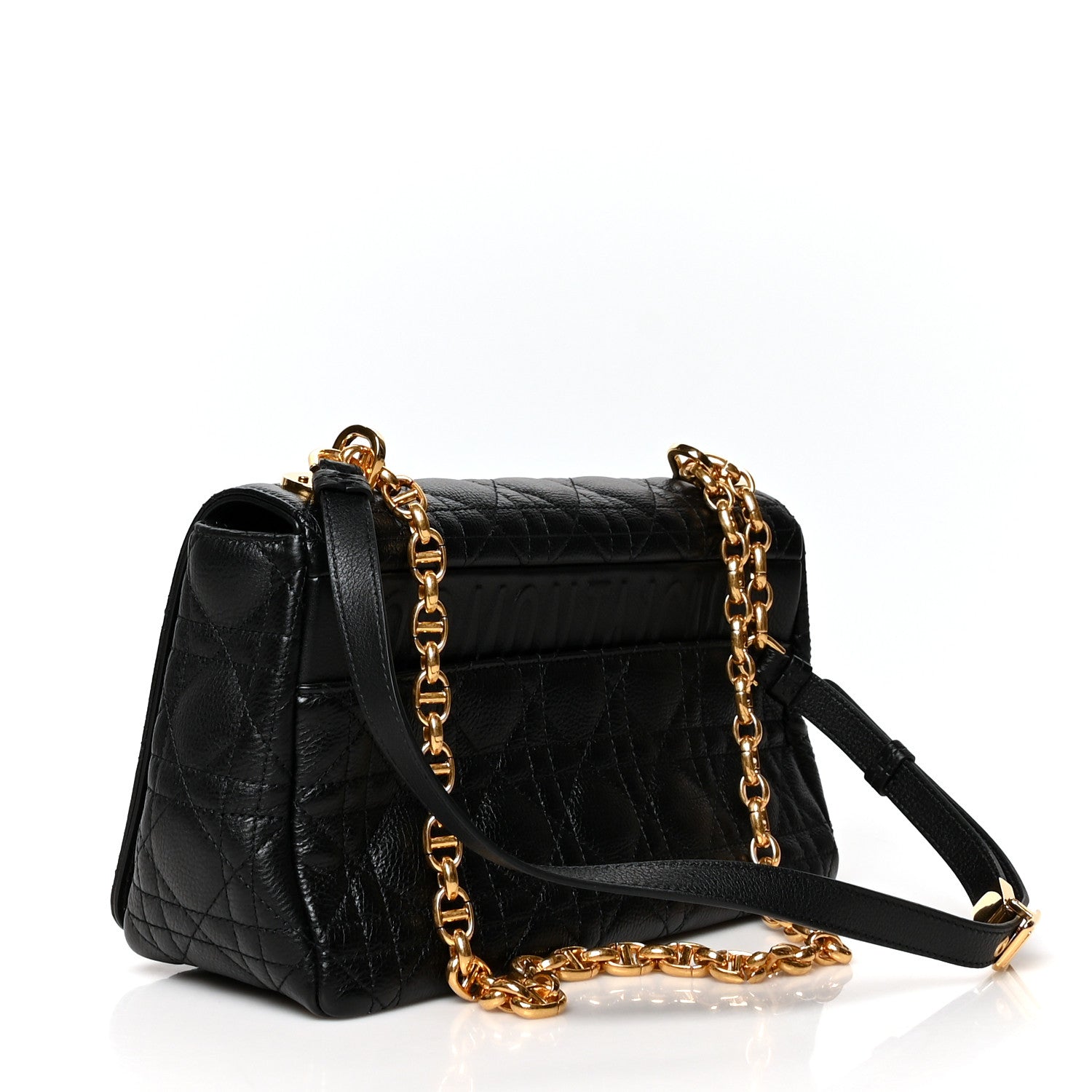 Christian Dior Calfskin Cannage Medium Caro Bag Black 3 of 10