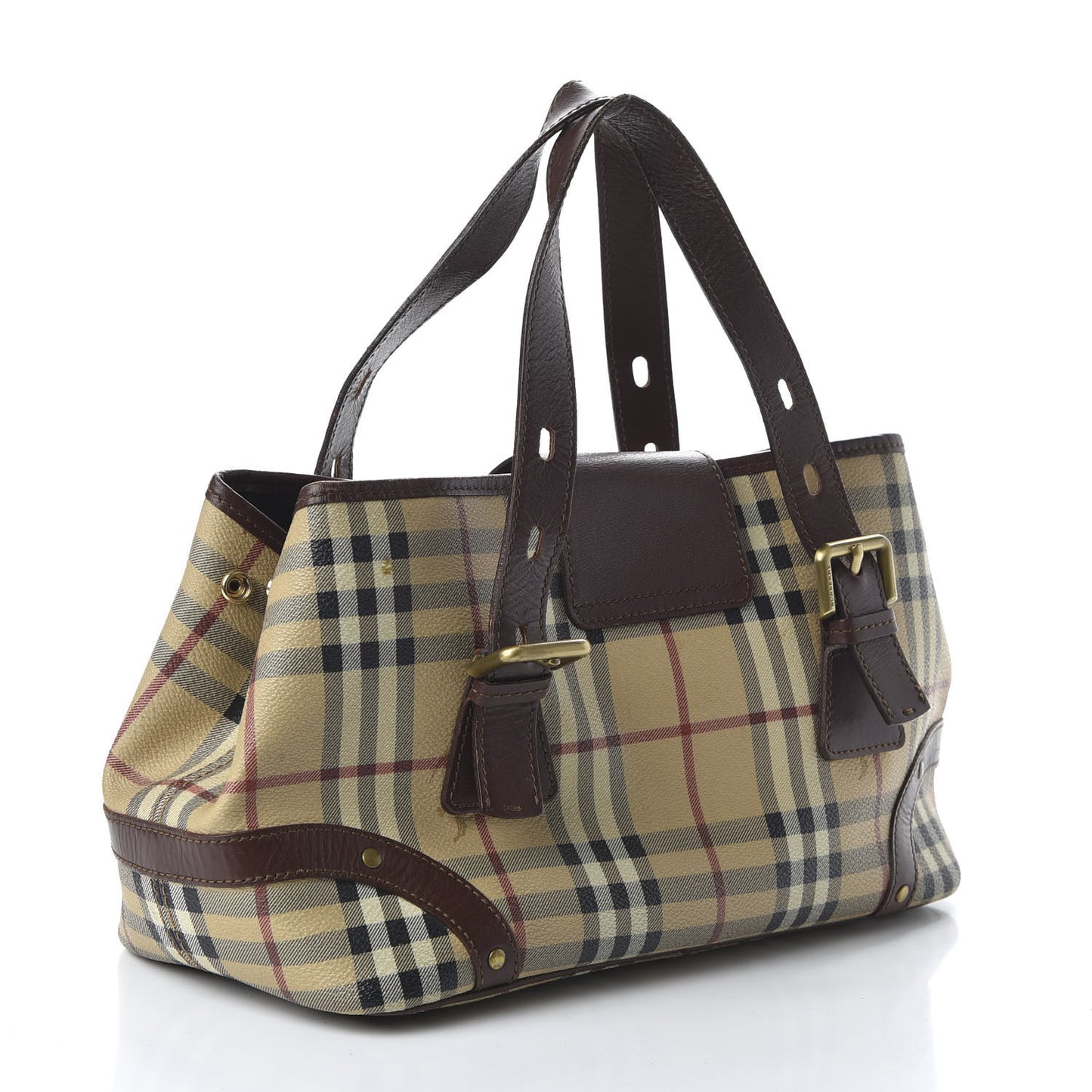 Haymarket Check Buckle Satchel Chocolate