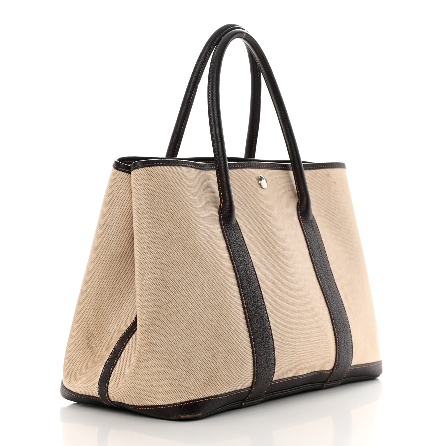 Buffle Skipper Toile Garden Party 36 MM Tote Marron Fonce