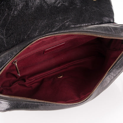 Chanel Crumpled Grained Calfskin Quilted Large Shiva Flap Black 5 of 8