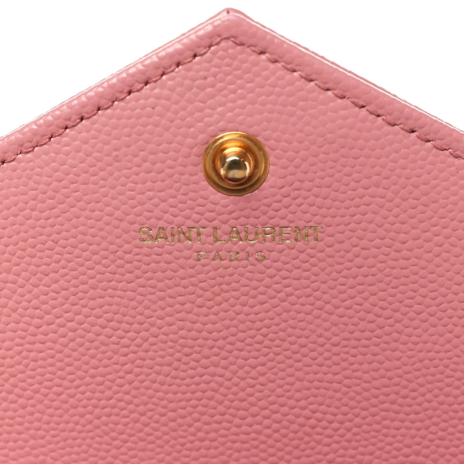 Saint Laurent Grain De Poudre Matelasse Chevron Monogram Chain Wallet Indian Pink 5 of 8