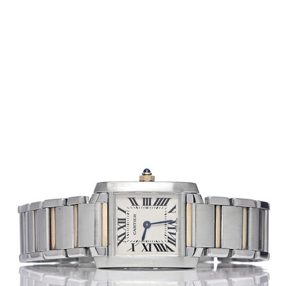 Cartier Stainless Steel 18K Yellow Gold 20mm Tank Francaise Quartz Watch 3 of 9