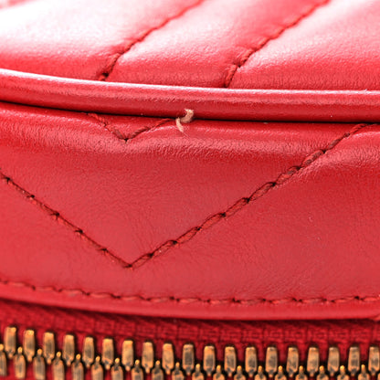 Gucci Calfskin Matelasse Mini GG Marmont Round Backpack Hibiscus Red 11 of 11