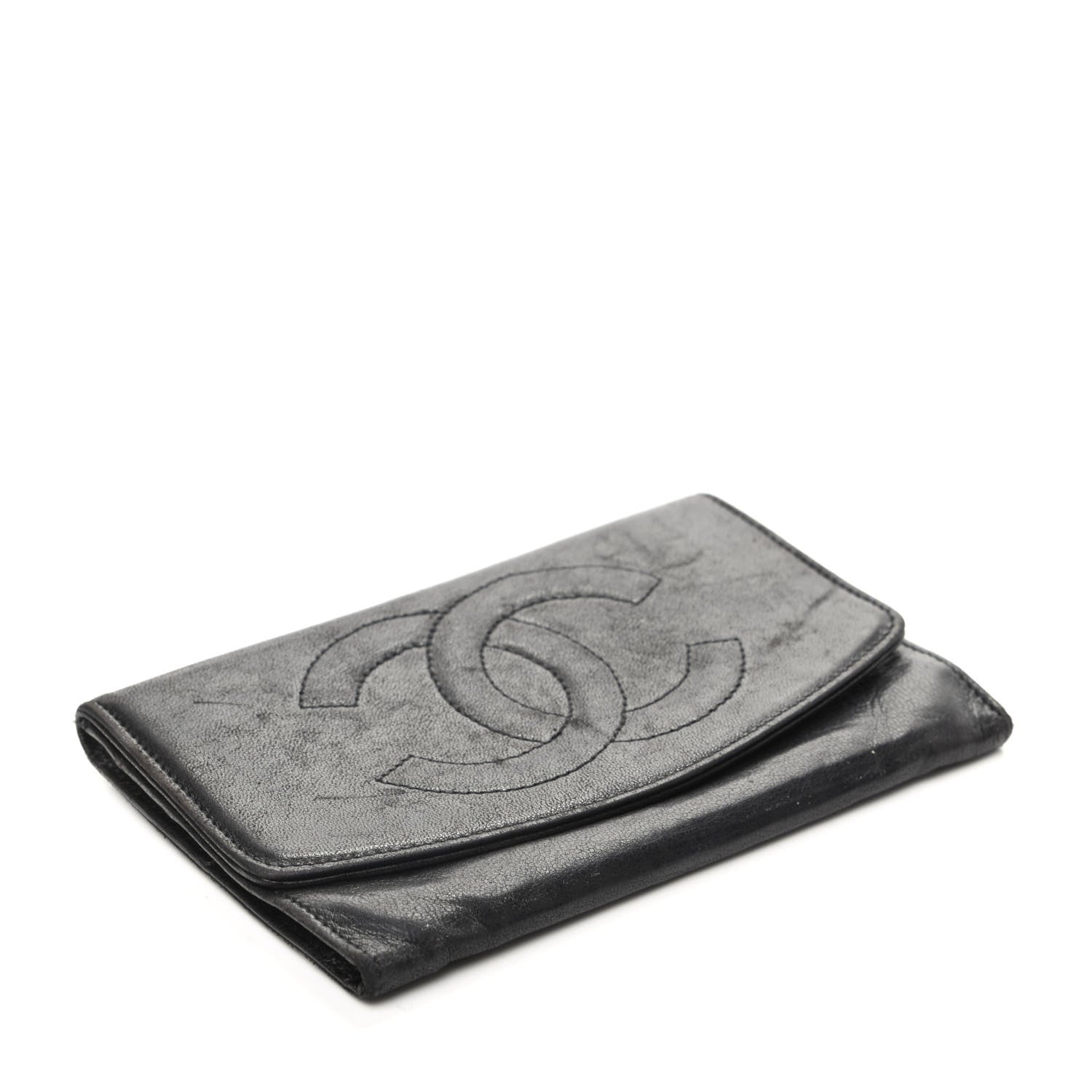Chanel Goatskin Timeless CC Flap Wallet Black 4 of 10