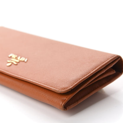 Prada Saffiano Metal Continental Flap Wallet Papaya 7 of 10