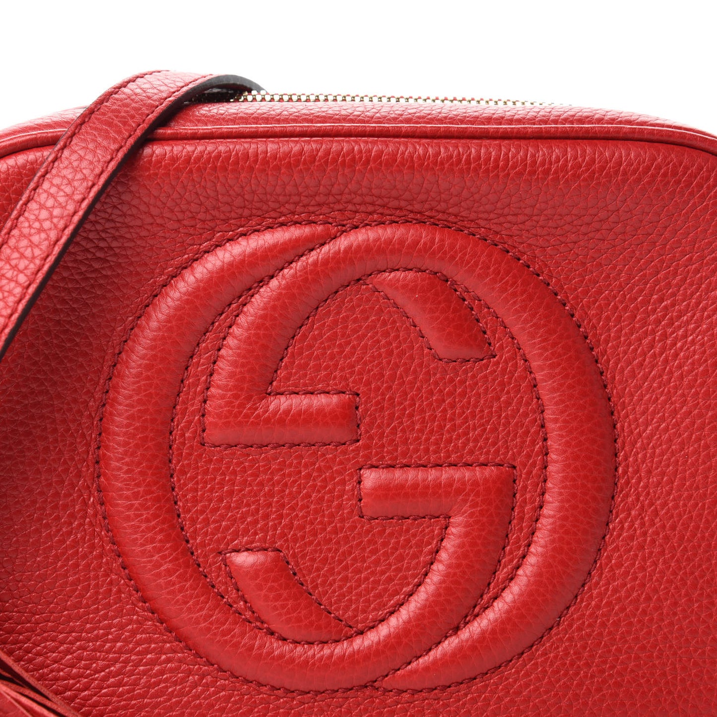 Pebbled Calfskin Small Soho Disco Bag Tabasco Red