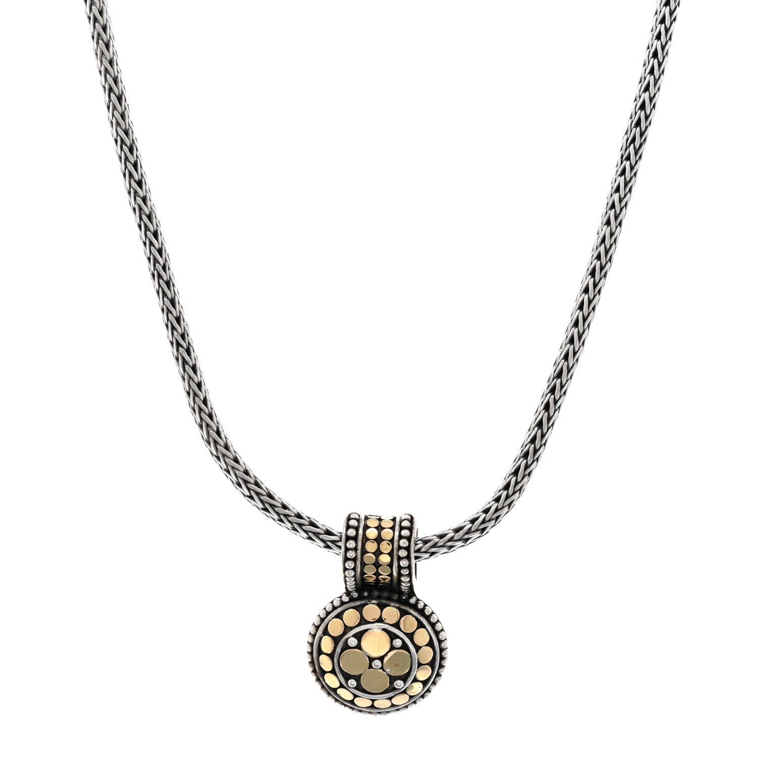 John Hardy Sterling Silver 18K Yellow Gold Dot Pendant Necklace 1 of 4