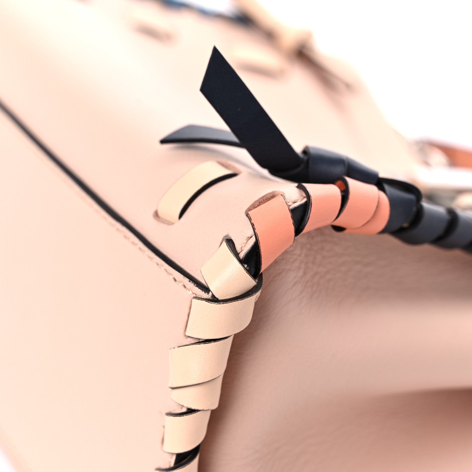Fendi Calfskin Whipstitch Mini Peekaboo Iconic Satchel Plaster Albicocca Multicolor 11 of 11