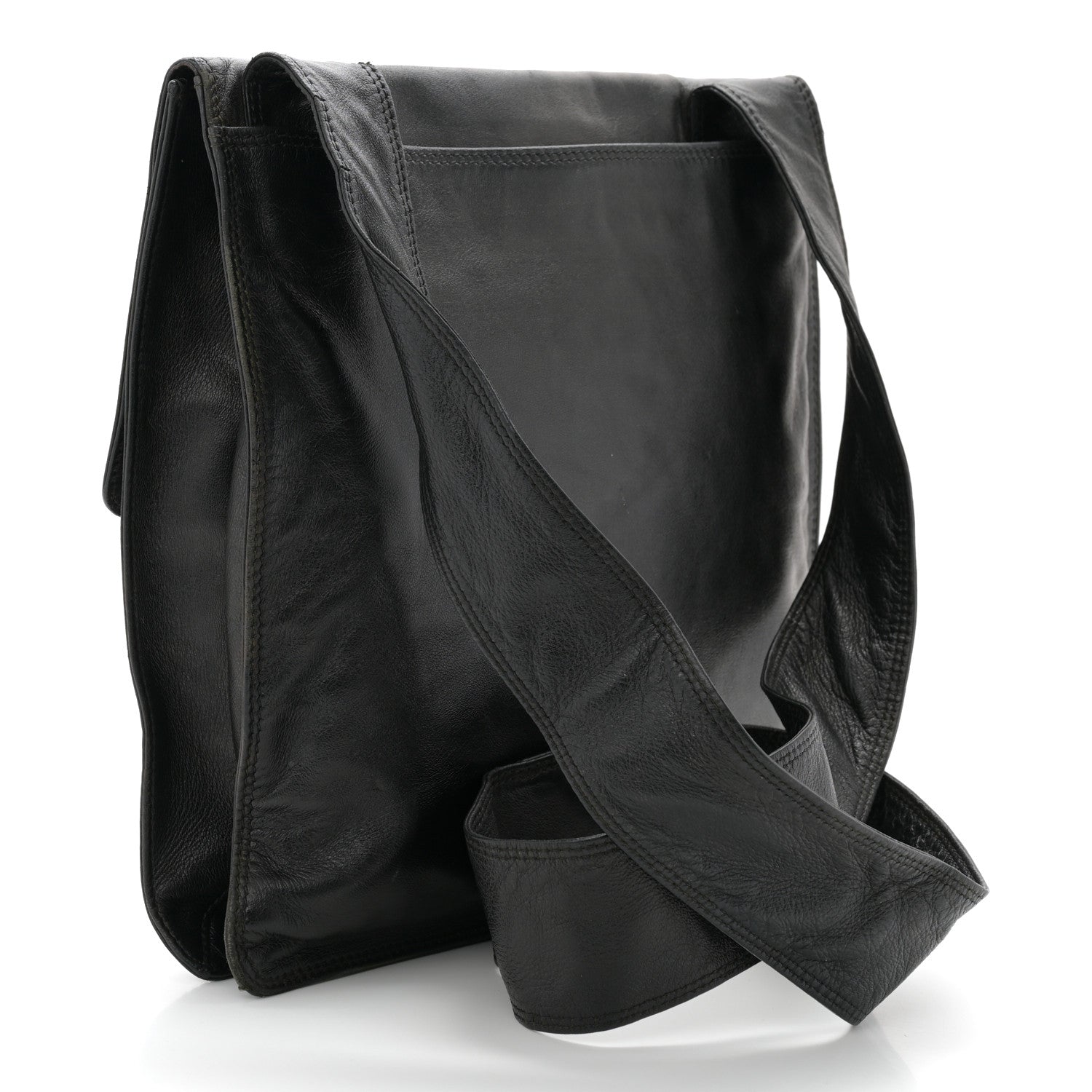 Chanel Lambskin Logo Messenger Dark Brown 3 of 11