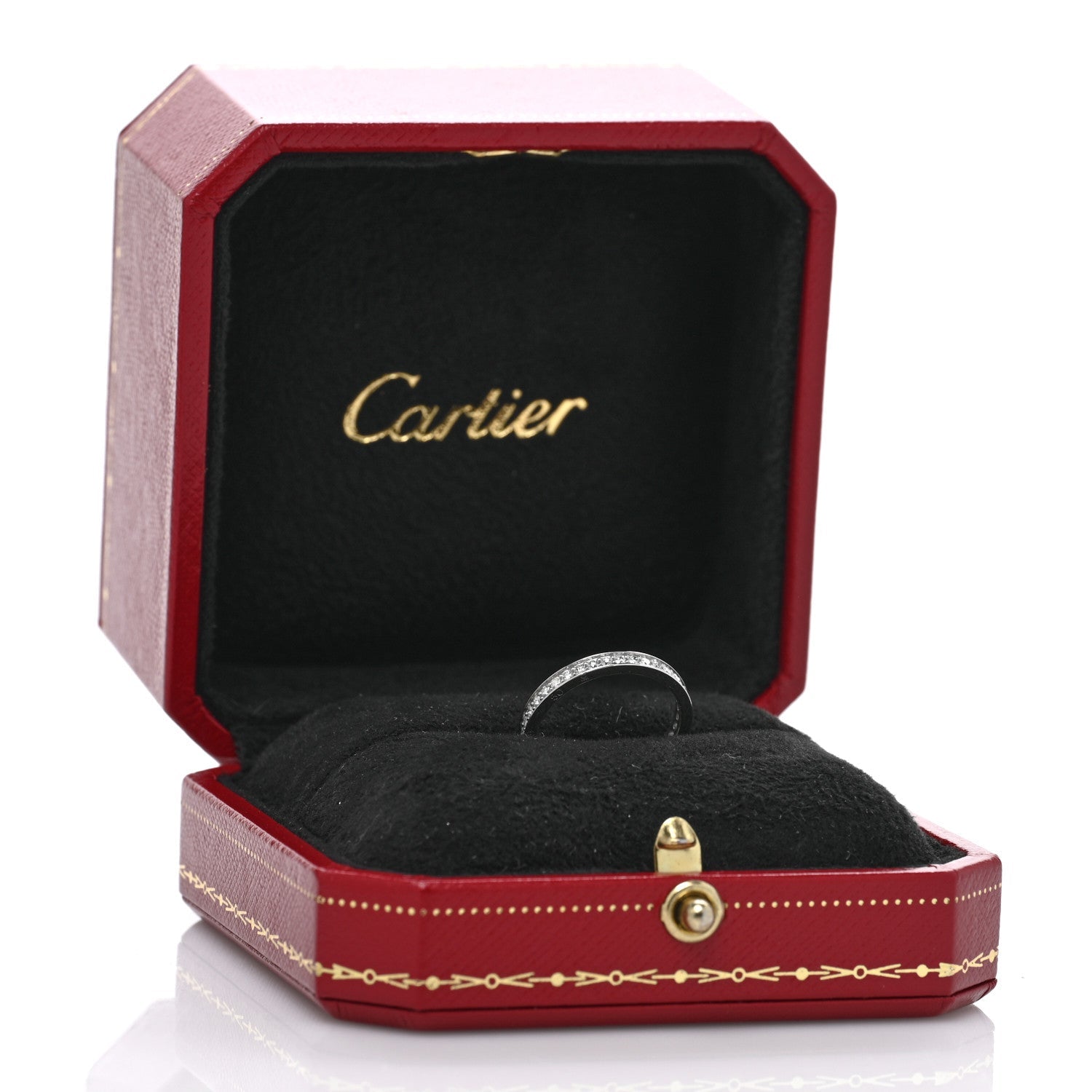 Cartier Platinum Diamond 2.4mm Ballerine Wedding Band Ring 50 5.25 5 of 5
