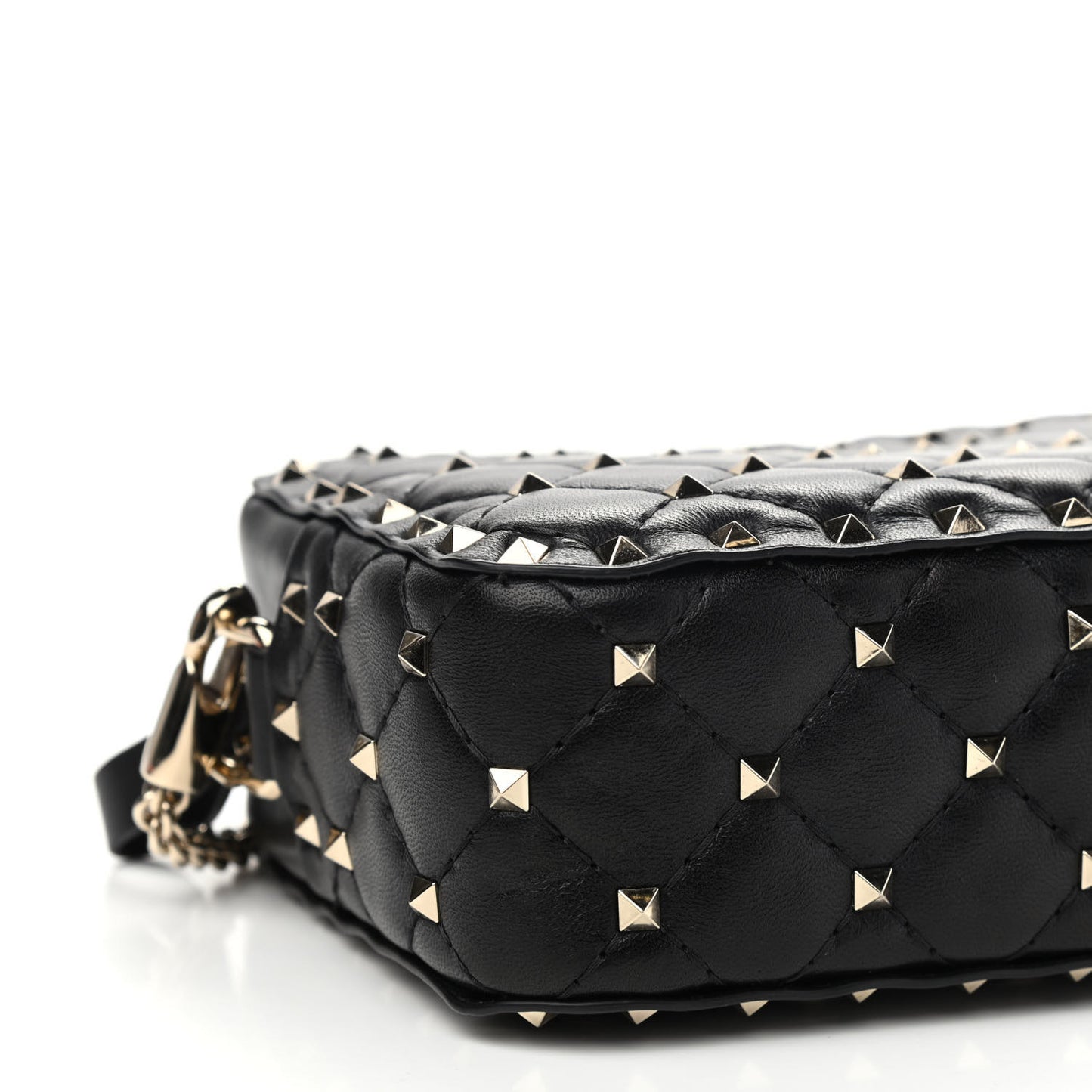 Nappa Rockstud Spike Camera Crossbody Bag Black