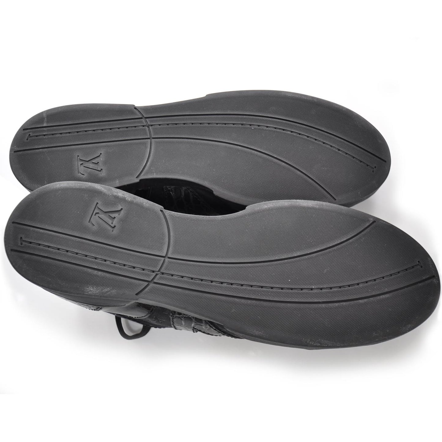 Crocodile Satin Monogram Sneakers 11.5 Black